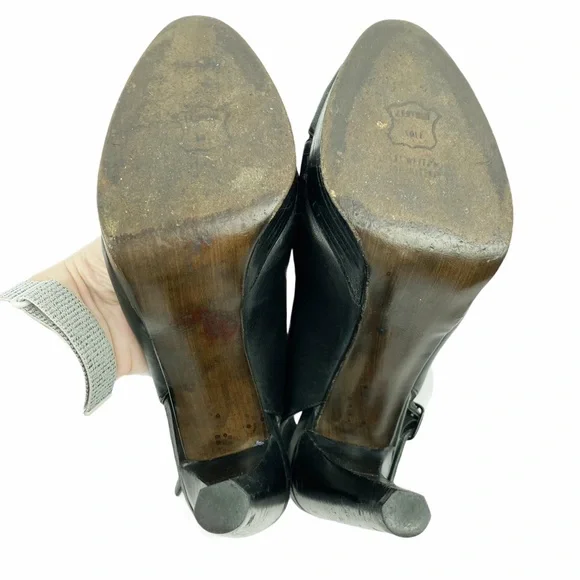 Stuart Weitzman Leather Platform Slingback Pumps Heels 7.5 - Picture 9 of 9